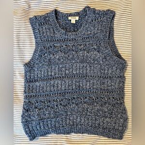 a.n.a Blue Crew Neck Cable Knit Pull over Sweater, size small